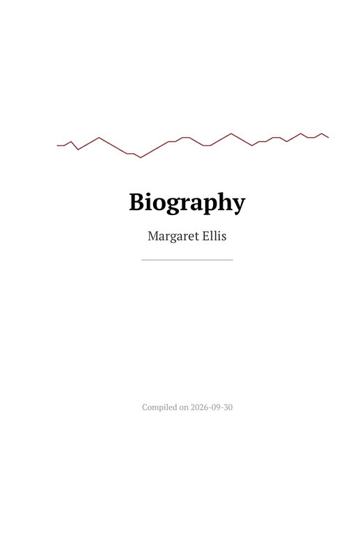 Sample book cover: a thin mood line, the title Biography and the author's name